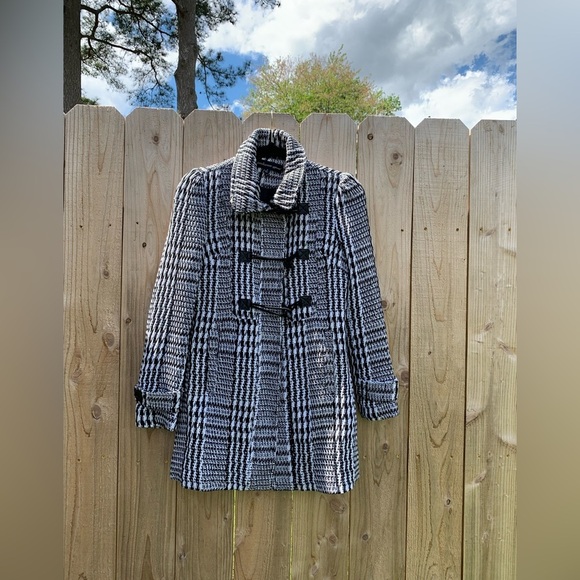 Ambiance Apparel Multi Color Blck/White Long Sleeve Blazer Jacket Sz small tweed - Picture 1 of 8